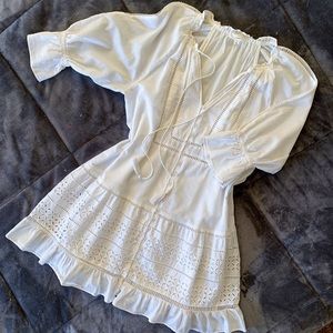 A Loves A White Eyelet Shift Dress Tunic